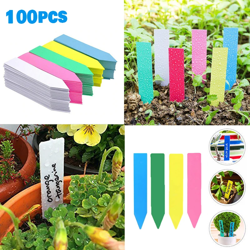 50Pcs Plant Plastic Labels Garden Supplies Nursery Seedling Tray Markers Diy Garden Decorating Tools Flower Pots Landing Tags