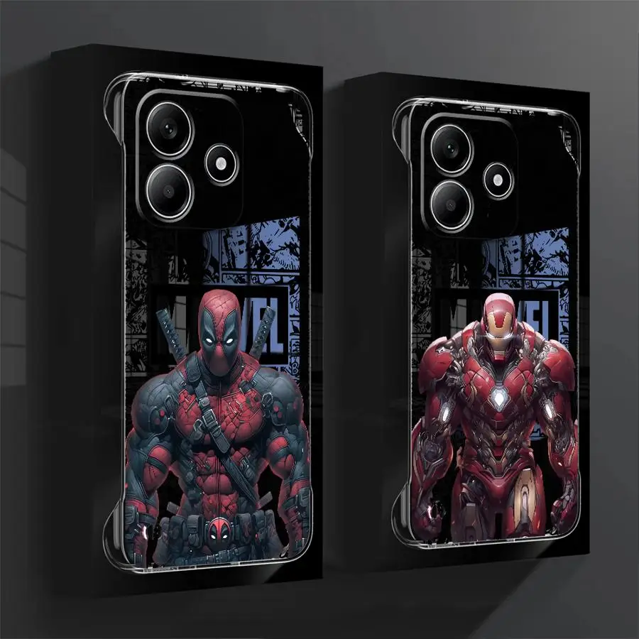 Marvel SpiderMan IronMan for Xiaomi Redmi Note 10 Pro 13 12 Pro 14 Pro+ 5G Phone Case Transparent Clear Hard Cover