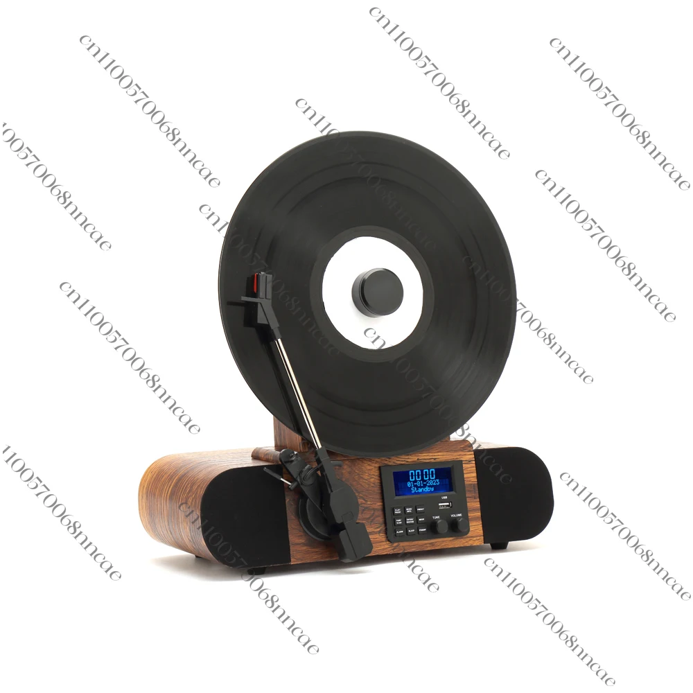 Vertical Blue Tooth Vinyl Record Player DAB FM Retro LP Record USB SD Wooden Turntable Player With Speakers