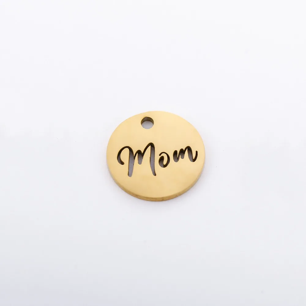 Hollow Mother's Day Gift Necklace Bracelet Accessories Stainless Steel Mom Letter Charms Unique Pendants Mother