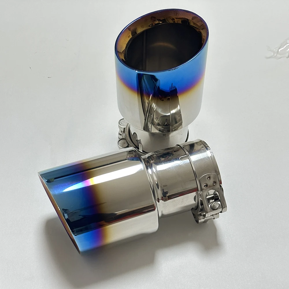 Exhaust nozzle Stainless steel plated blue large diameter 101mm 114mm open car muffler system AK tail nozzle