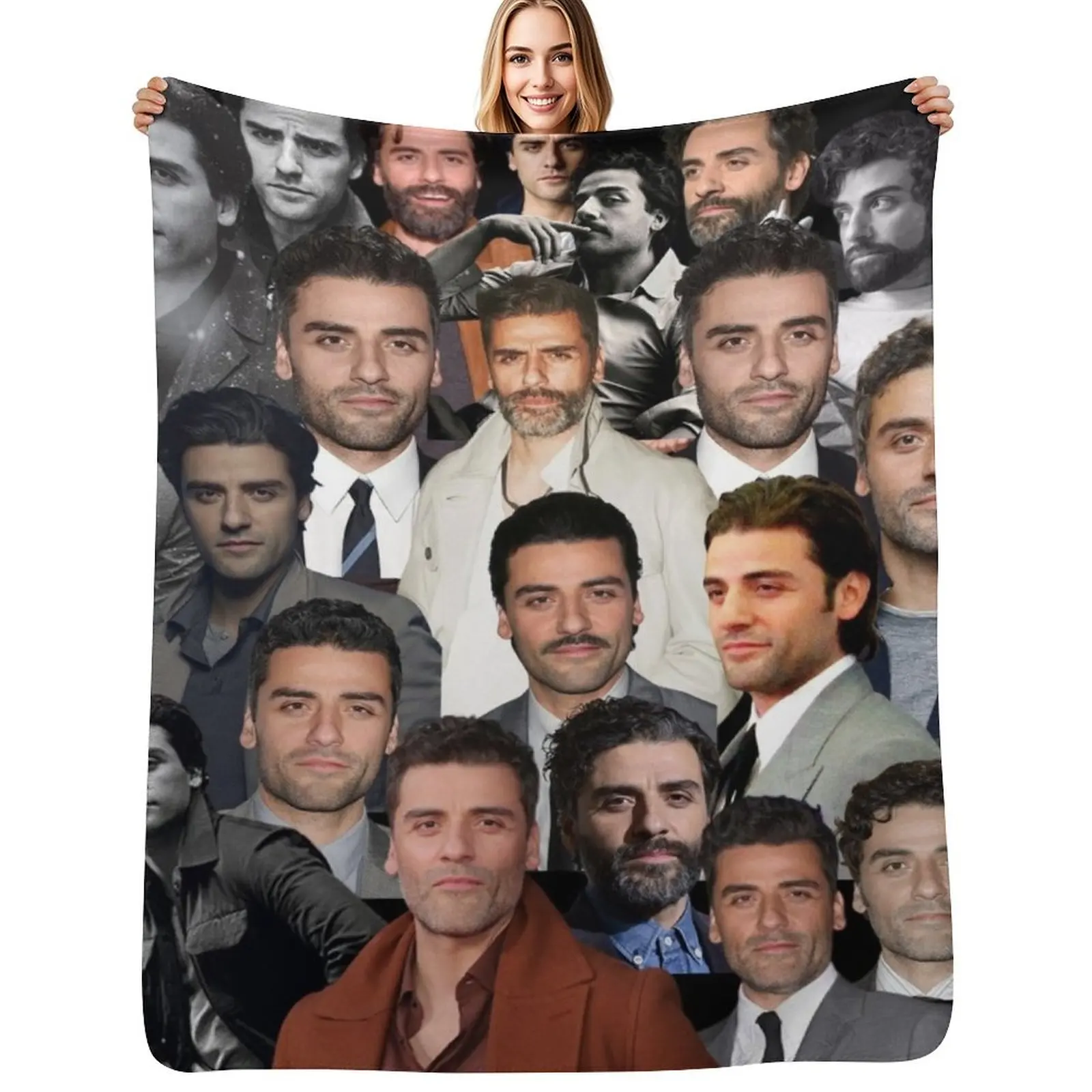 

oscar isaac photo collage Throw Blanket Durable Warm Blanket for Daily Home Use