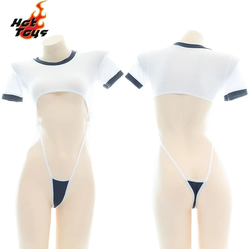 ของเล่นร้อนญี่ปุ่นนักเรียน One-piece ชุดว่ายน้ําผู้หญิงเซ็กซี่สาวอะนิเมะยิมนาสติกชุดบอดี้สูทชุดนอน Unifrom คอสเพลย์