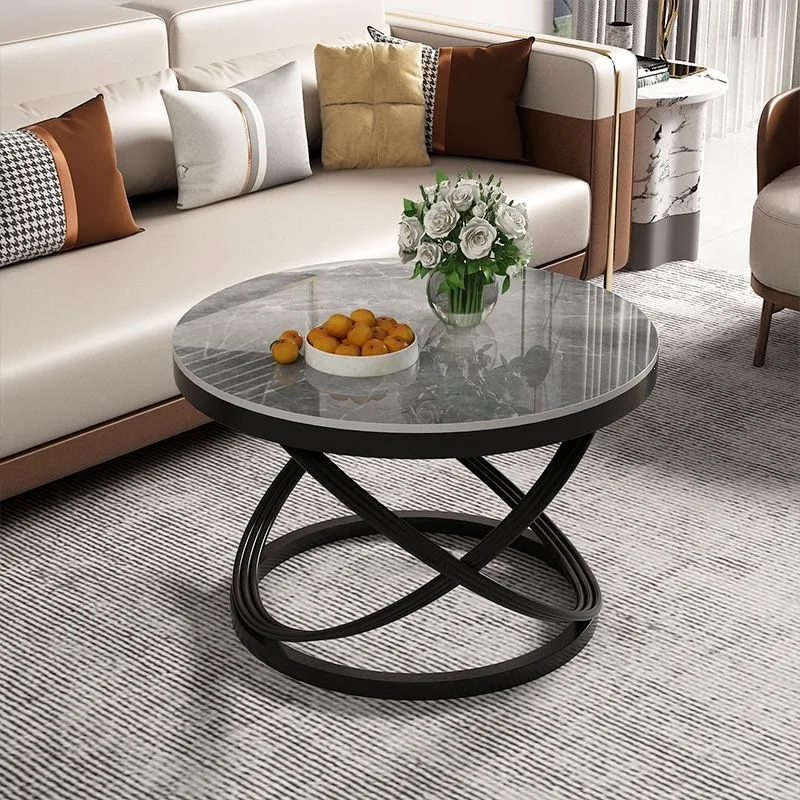 HYS fully equipped household small coffee table coffee table balcony rock slab light luxury high-end small apartment living room