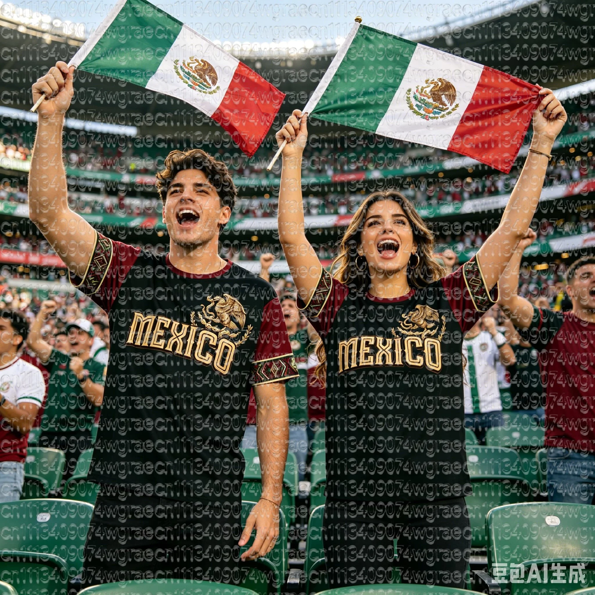 

2026 Football Match MEXICO Fan Cheer T-Shirt, Champion & Player Number Print On Back, Unisex Adult Kids Size Casual Sports Tees