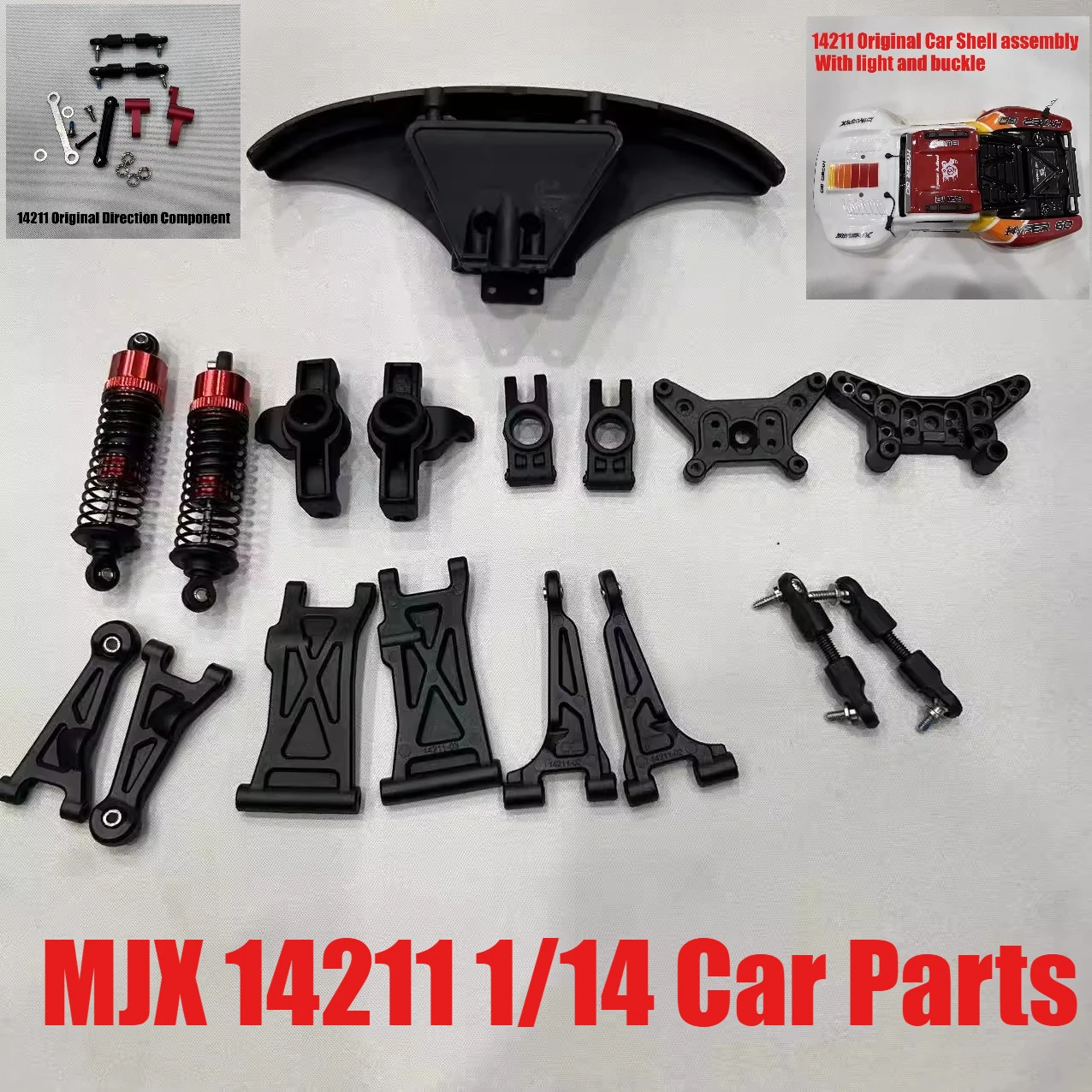 

MJX 14211 1/14 Запчасти для радиоуправляемого автомобиля Короткое рулевое управление грузовика Фиксированное сиденье вверх и вниз Поворотный рычаг Кронштейн Собачья кость Автомобильный корпус Вразрывные детали