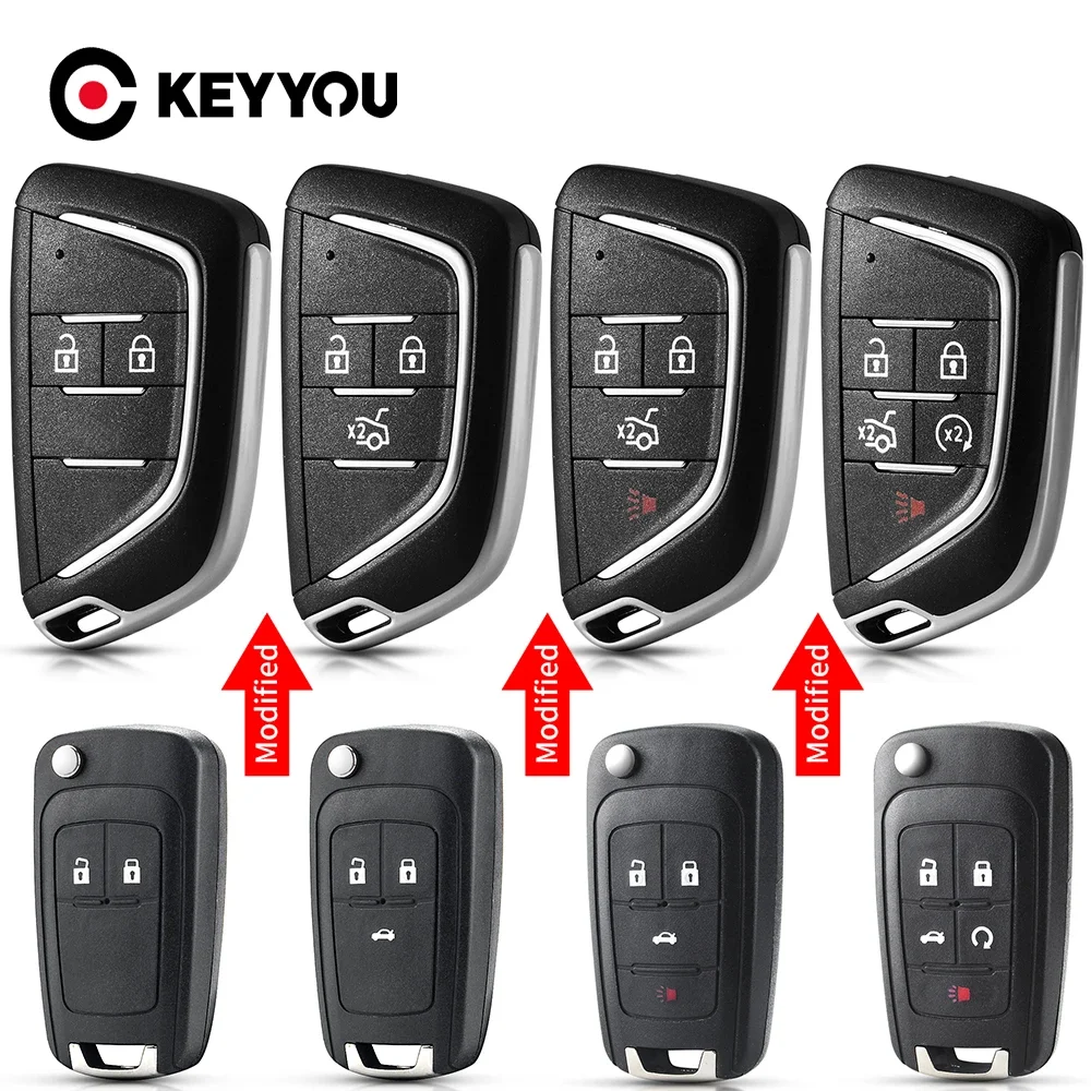 

KEYYOU 2PCS For Chevrolet Cruze For OPEL Insignia Astra Zafira Mokka Agila Corsa Meriva Signum Tigra Mando Modified Car Key