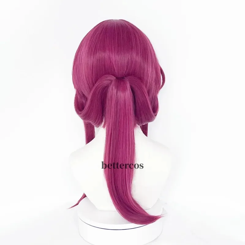 sisi 223343 سنتيمتر أنيمي: ستار السكك الحديدية تأثيري الوردي الأرجواني كافكا هونكاي شعر مستعار مقاومة للحرارة الاصطناعية خصلات الشعر المستعار