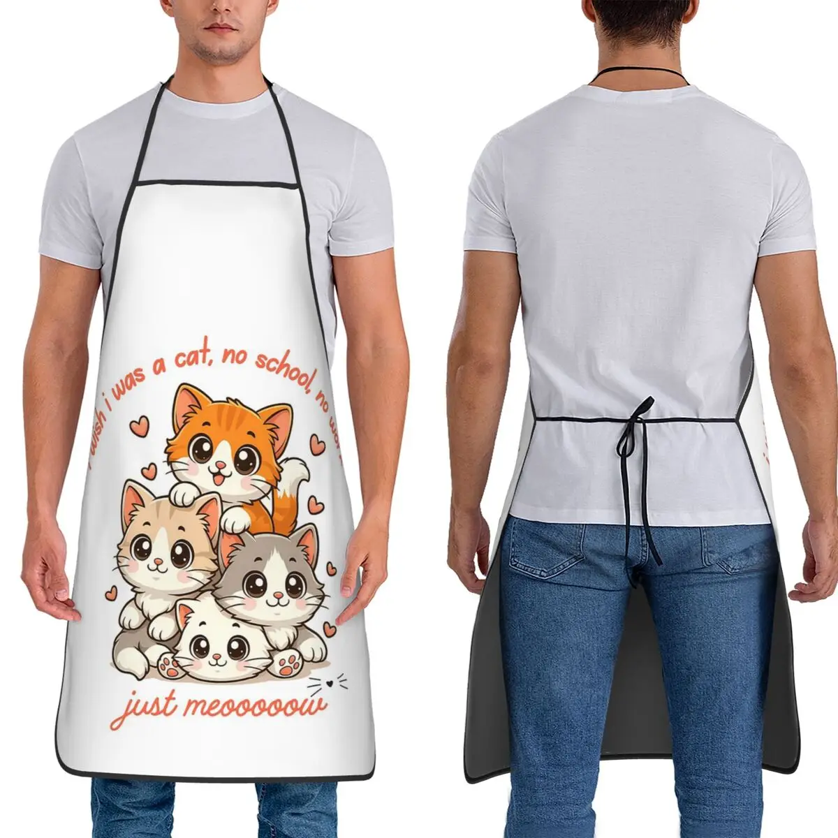 

Я желаю, я был кот, нет школы, нет работы просто мяу. Забавный фартук для любителей кошек. Шеф-повар, приготовление пищи, выпечка, нагрудник, кухонный уборка, передник