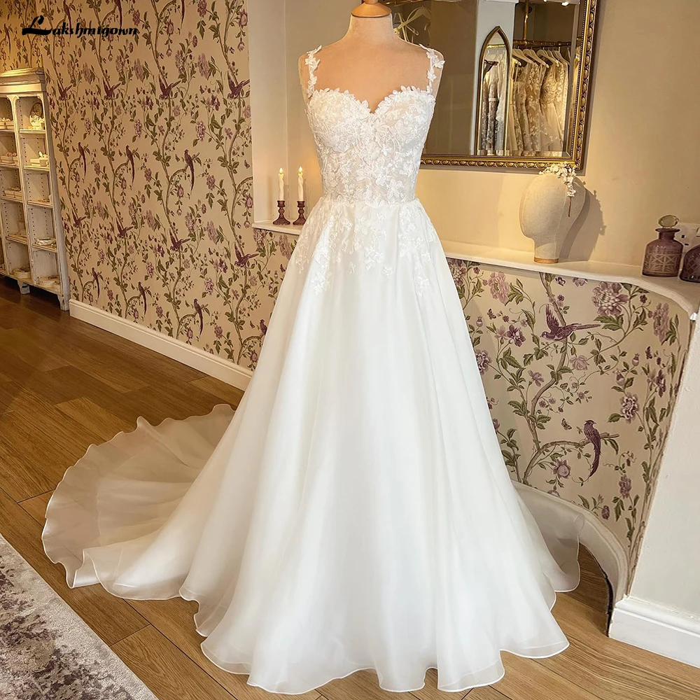 

Vestidos de Nova A Line Wedding Dress Sweetheart Bridal Dress Princess White Tulle 2022 with Appliques Robe de mariee