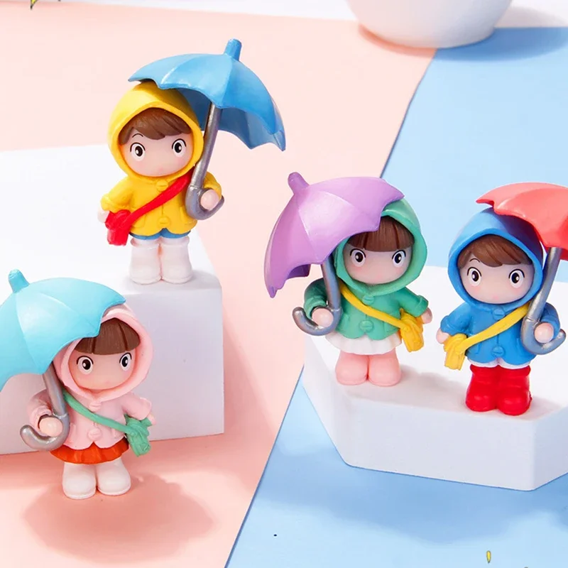 

1/4PCS Cute Umbrella Couple Car Interior Decoration Action Figures Auto Rearview Mirror Dashboard Ornaments for Car Accessories