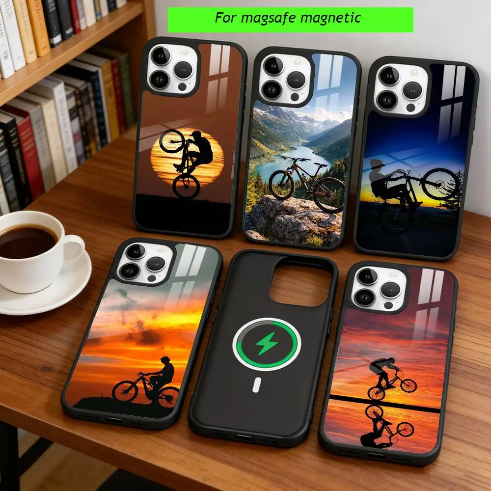 

B-Bike A-Art Phone Case For iPhone17,16,15,14,13,12,11 Plus,Pro Magnetic with Magsafe Wireless Charging