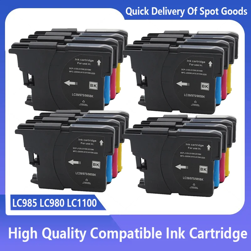 LC985 LC980 LC1100 Cartridg Compatible for Brother DCP-J140W 145C 165C 195C 197C 385C 390CN MFC-J265W J410 J415W J220 printer