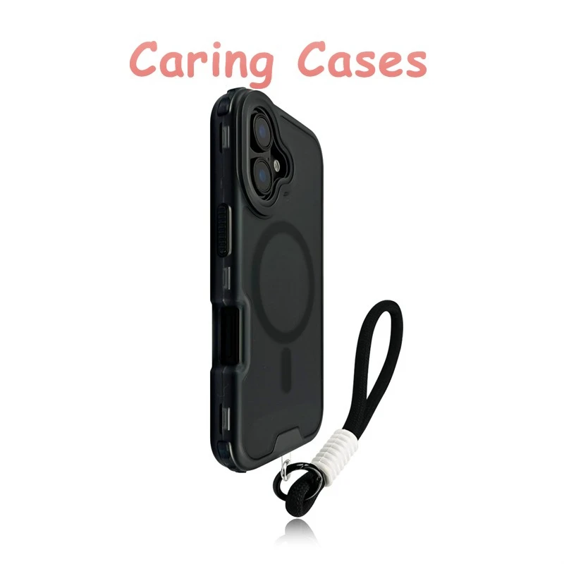 حافظة لهاتف آيفون 16 برو ماكس ذات ملمس مغناطيسي 3 في 1 غطاء عصري سميك ومتين متوافق مع هاتف آيفون 15 14 13 12 11