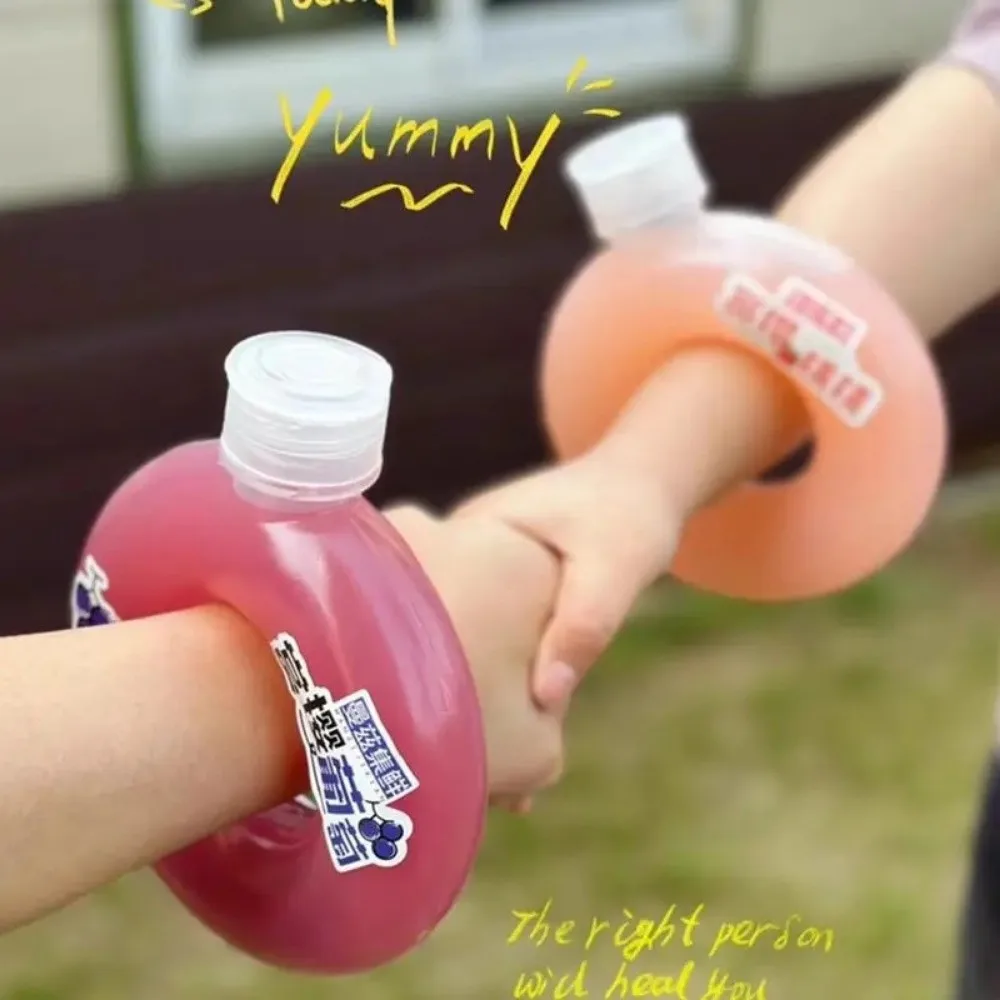 350ML Donut Water Bottle Transparent Leak-Proof Drinking Bottle Anti Fall Travel Sports Water Bottle