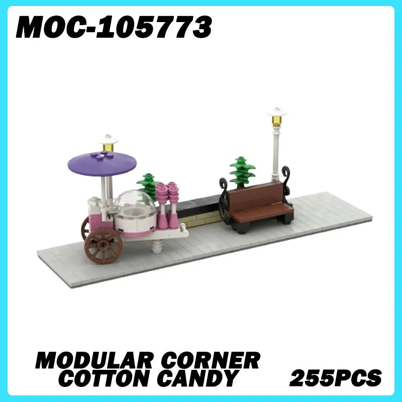 MOC-105773 Micro Architecture Série Modulaire Coin Barbe À Papa décennie s De Construction DIY Modèle Brique Jouets Éducatifs Cadeaux De Noël