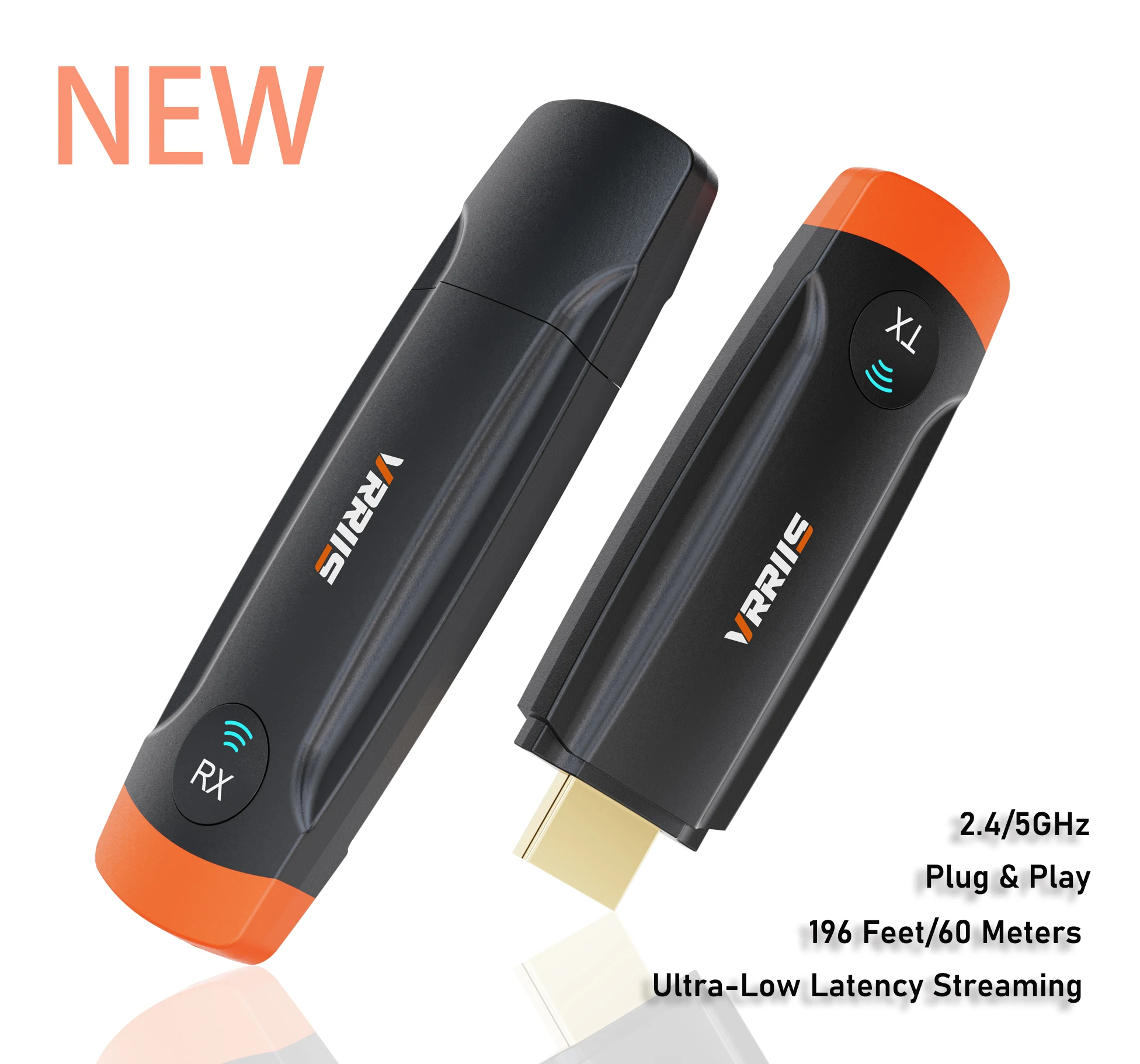 WL093 Transmisor y receptor HDMI inalámbrico Kit extensor de 60 m, con adaptador USB C a HDMI, monitor, proyector de computadora portátil/PC/cámara