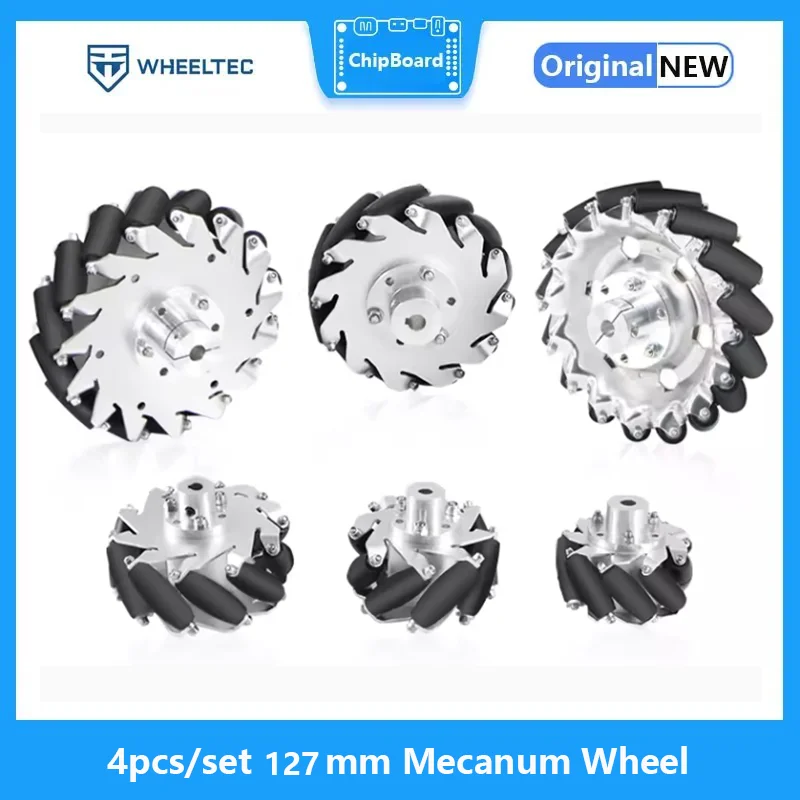 4pcs/set 127mm Aluminum Alloy Metal Mecanum Wheel Omni-directional Wheel for Arduino Raspberry Pi DIY Robotic Car