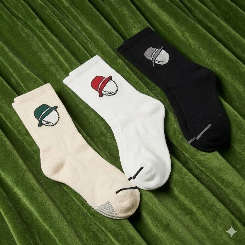 Luxury Cotton Golf Socks Men Women Crew Mid-Tube Sport Socks Trendy Retro Street Athletic Sweat-Absorbing Tennis Socks view 6