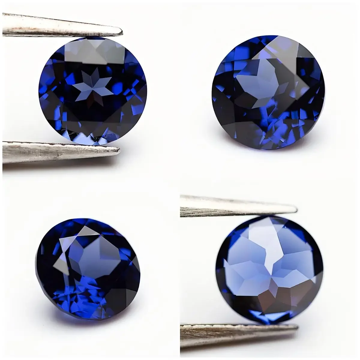 

Sapphire Round Shape Lab Grown Stone Cornflower and Royal Blue Color Charms Bead Advanced Jewelry Making Materials Certificate
