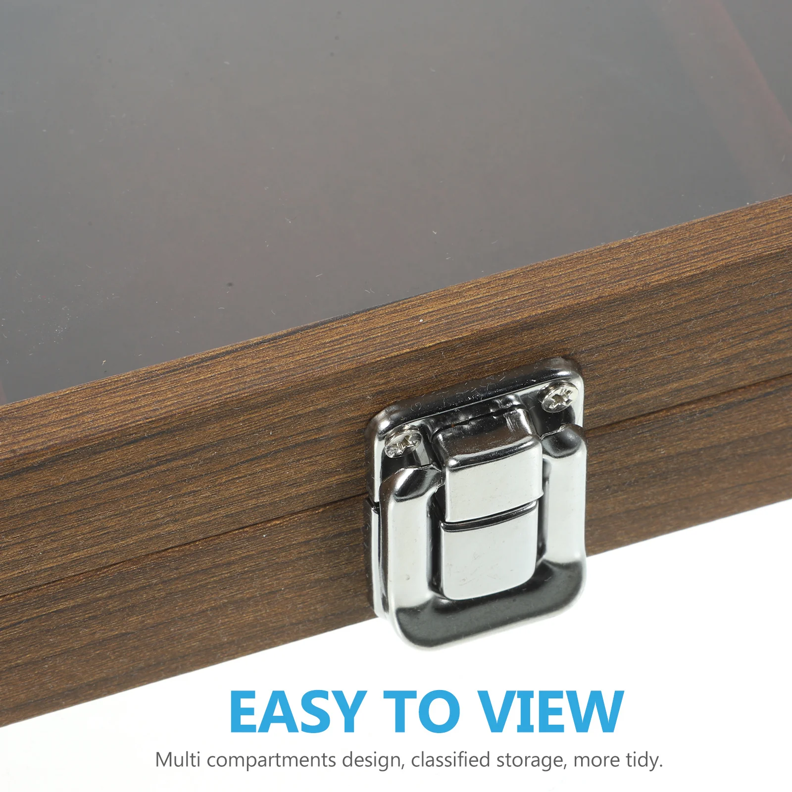 

Шкатулка для драгоценностей, деревянный винтажный стиль, органайзер с несколькими сетками, прозрачная крышка для колец, сережек, ожерелья, хранения, витрина для безделушек