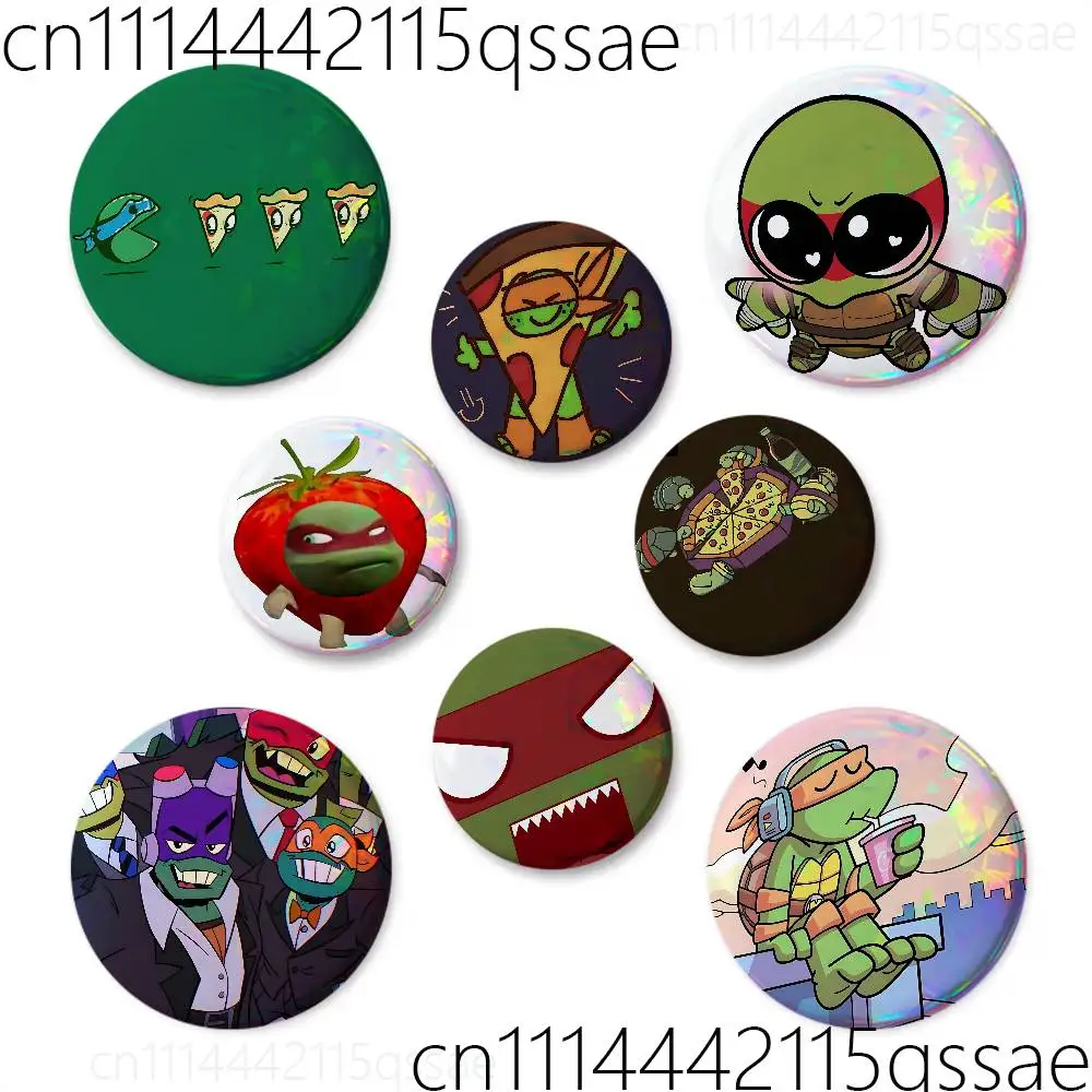 FOR TMNT Ninja Turtles Button Pins Backpack Clothing Decor Brooch Cartoon Science Fiction Badge Jewelry Gifts for Kids