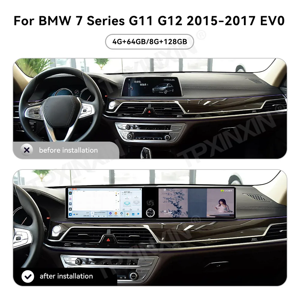 Android Auto For BMW 7 Series E87 2006~2011 Dual screen interaction Radio Stereo Receiver Multimedia Player Navigation Head Unit