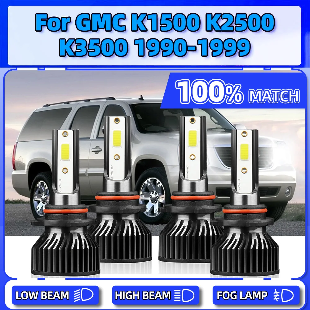 

40000LM 240W светодиодный передняя фара 12V CSP Chips Auto Lights 6000K White For GMC K1500 K2500 Suburban K3500 1990-1996 1997 1998
