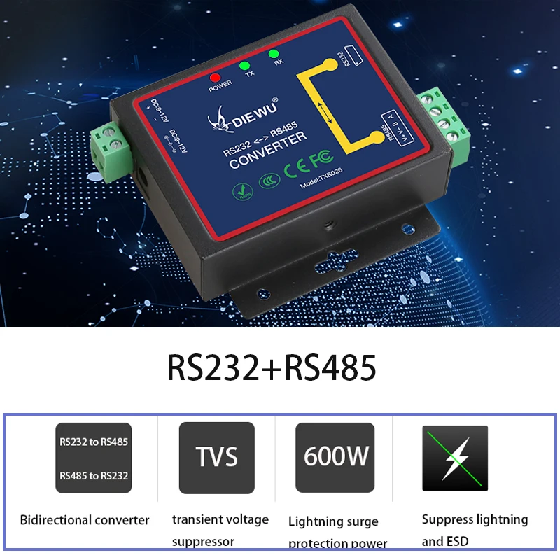 Последовательный коммутатор LAN Удлинитель молниезащита Конвертер RS232 в RS485 док-станция Интернет-сплиттер Последовательный сетевой сервер