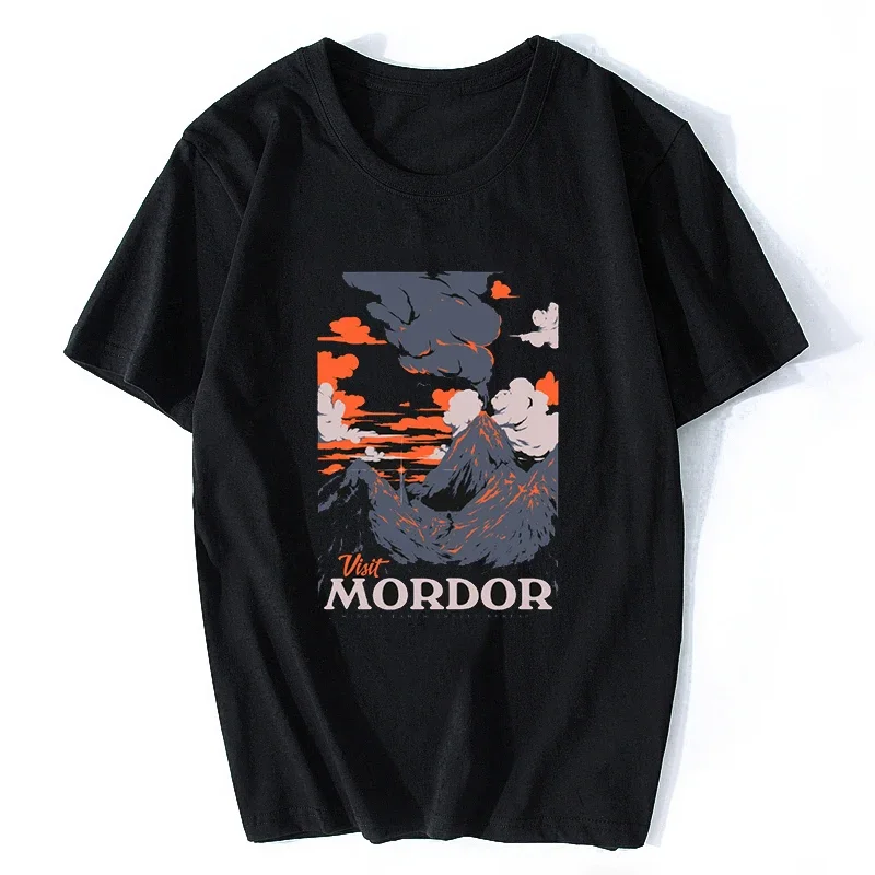 Visit Mordor Black T Shirt Homme  Funny T Shirts Men Print Casual Streetwear Harajuku T-Shirt Camiseta Masculina Tee Shirt sale