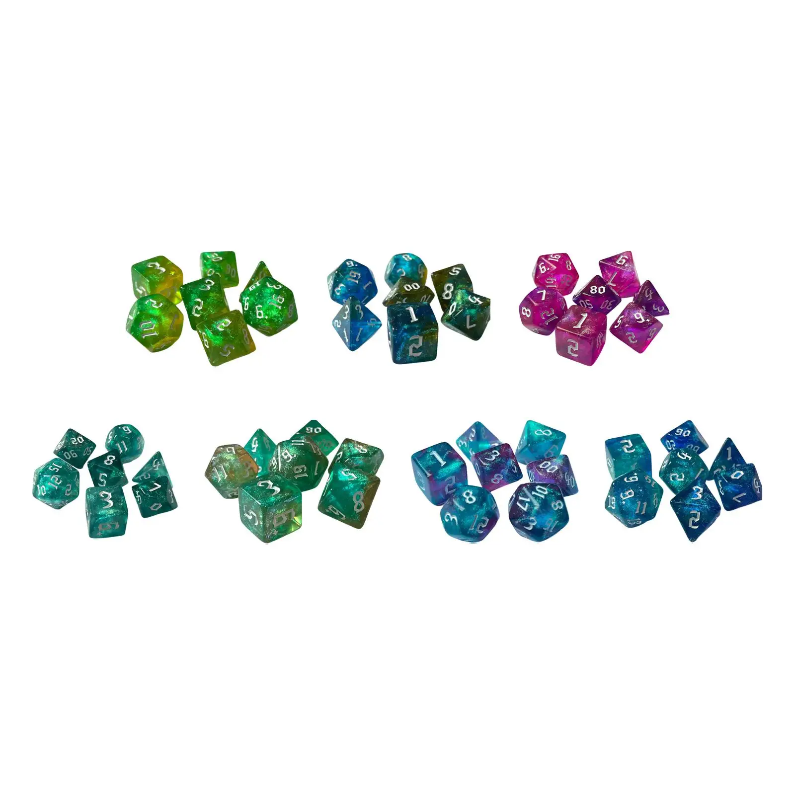 Polyhedral Set, D8 D10 D12 D20 for Roll Playing Board Game