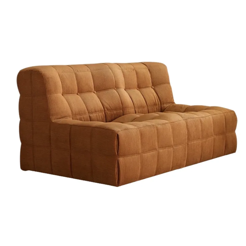 High-density frameless integrated sofa corduroy set export cross-border double waffle design pure sponge vacuum fabric