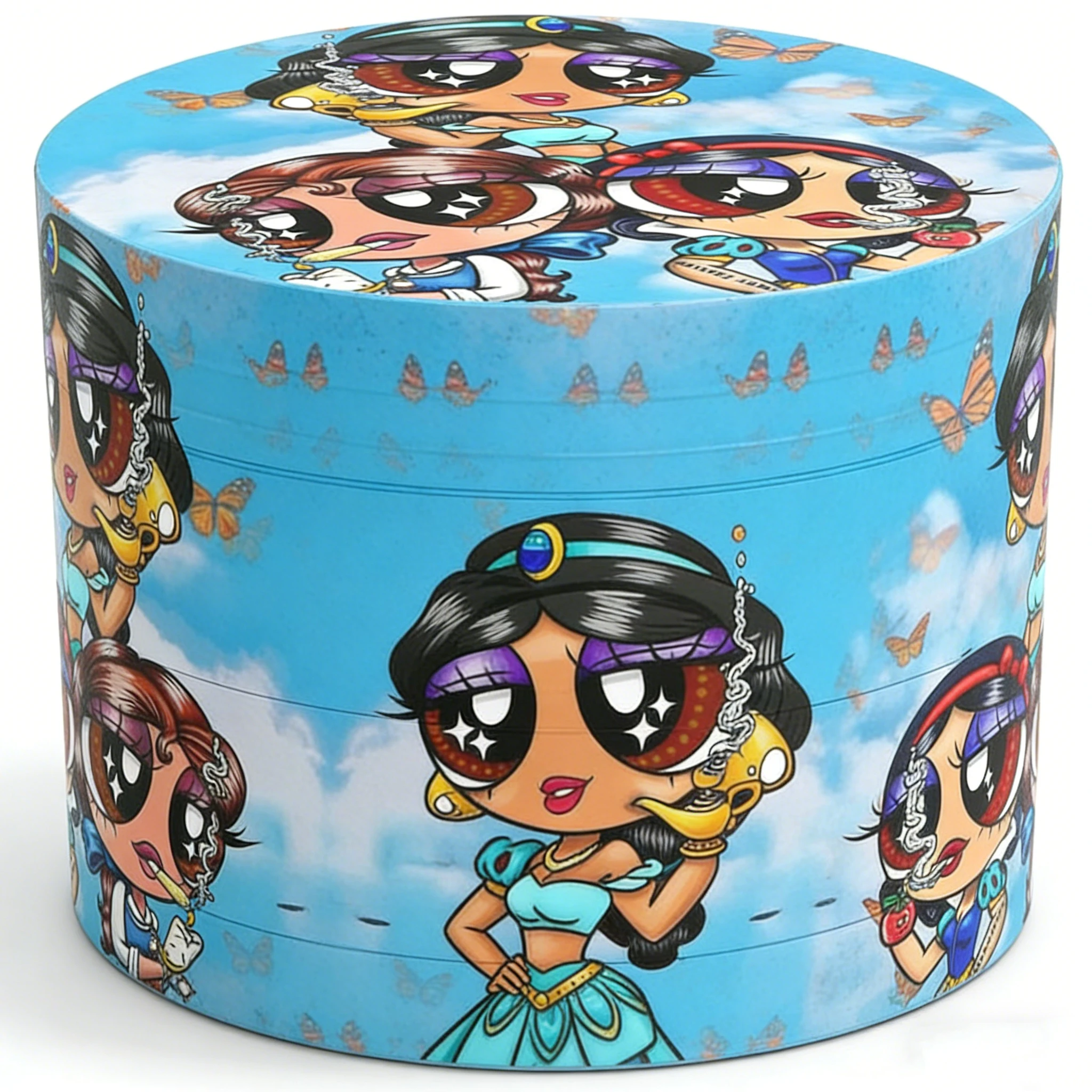 2Inch 4 Layers Princess Besties Metal Herb Grinder Girl Gift