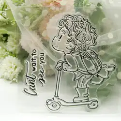 CustomClearScooter Transparent Silicone Rubber Stamp And Metal Die Sheet Cling Scrapbooking DIY Cute Pattern Photo Album