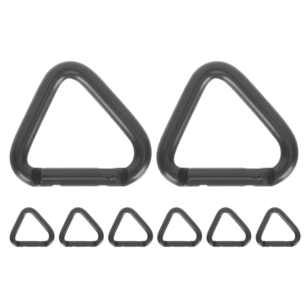 

8pcs Outdoor Aluminum Alloy Carabiner Mountaineering Buckle Heavy Duty Keychain Speaker Hook Triangle Shape Lightweight