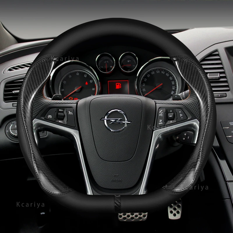 Car Steering Wheel Cover D Shape Leather For Opel Astra 2015-2021 Corsa Combo Mokka 2018-2021 Grandland X Insignia CT 2017-2021
