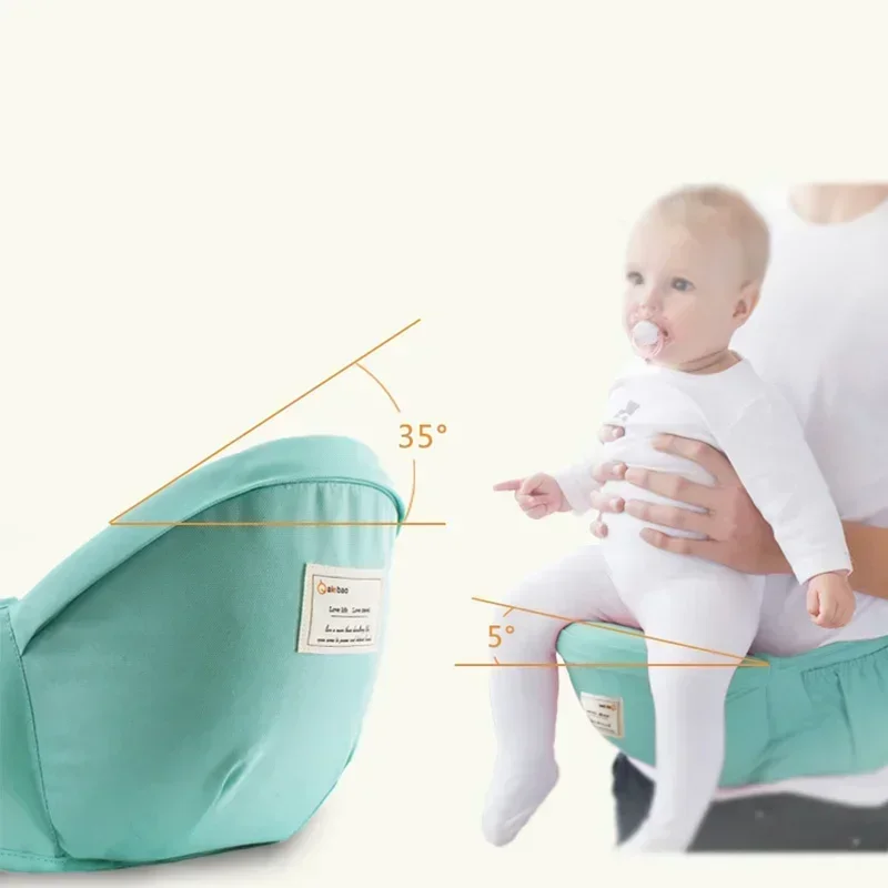 INSULAR Multifunctional Baby Hipseat Wrap Carrier Comfortable Infant Sling Front Facing Pad Travel Baby Carrier for 0‑3Y