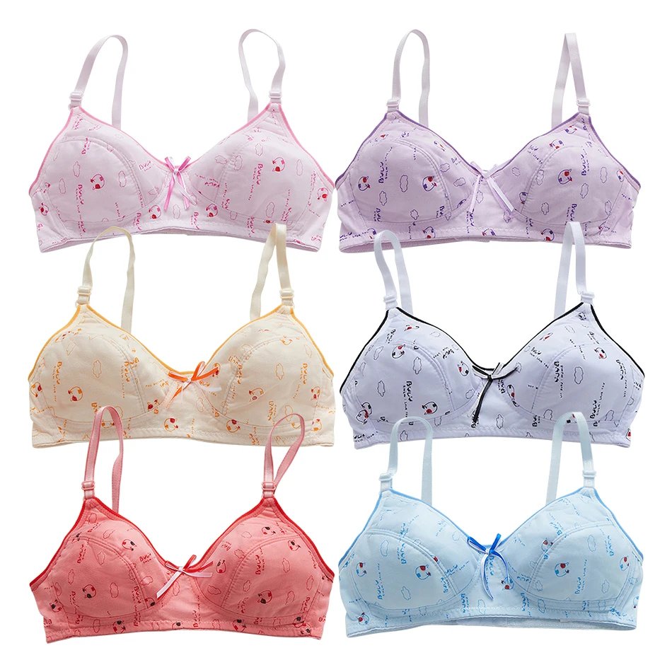 Women Casual Comfortable Gathering Printed Two-Row Button Bra Fashion Personality Solid Color Daily Wear Sports Underwear