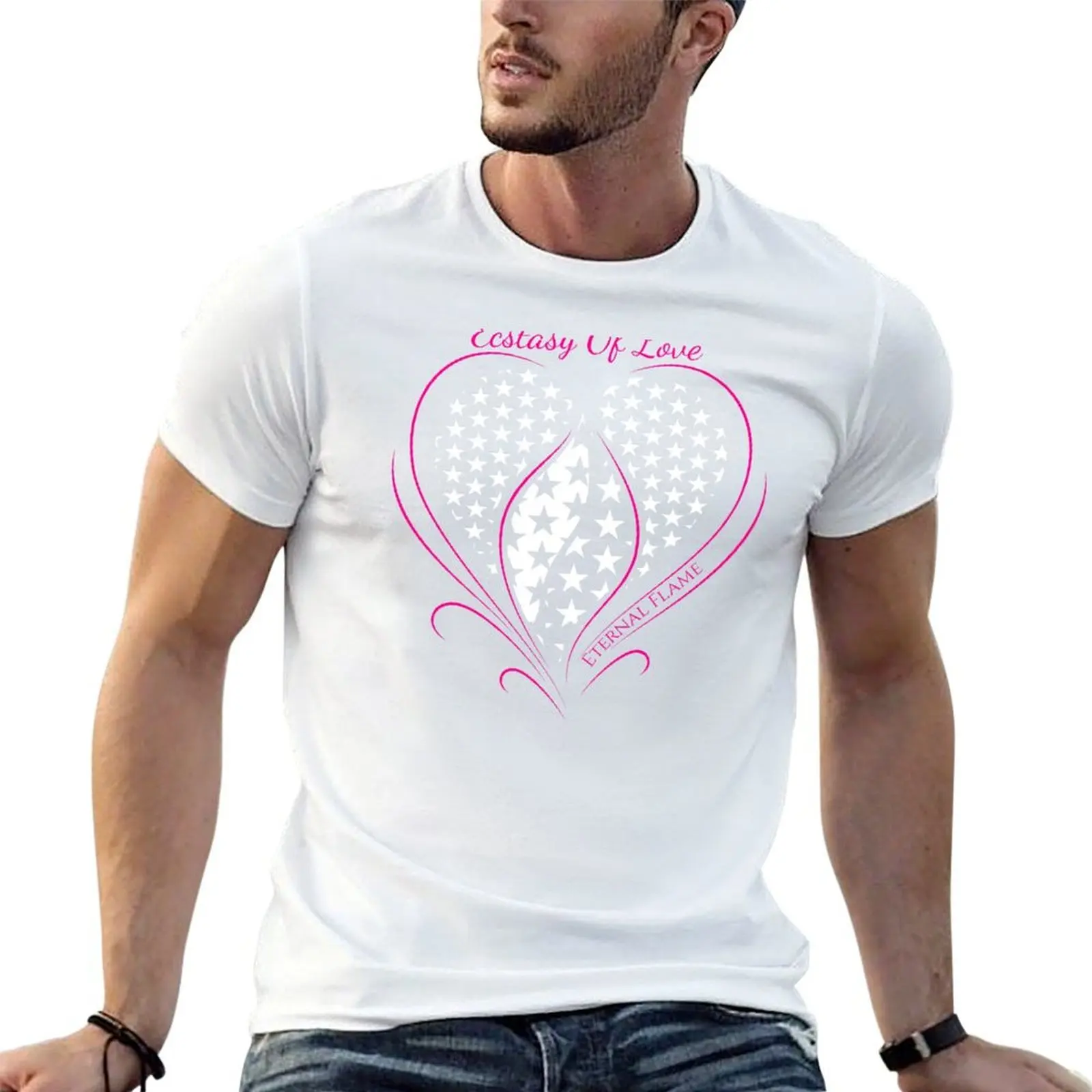 Eternal Flame Star Heart T-Shirt customizeds man clothes mens designer t shirt