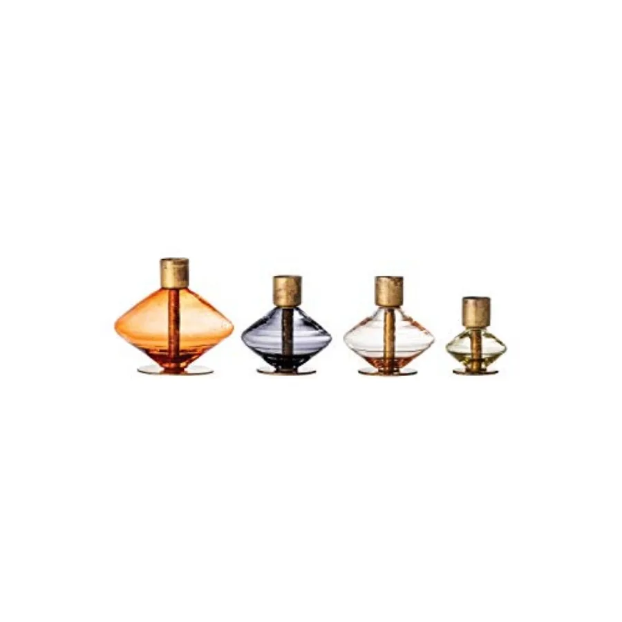 

Multi-Color Glass and Metal Set of 4 Taper Holder Brass AH1593
