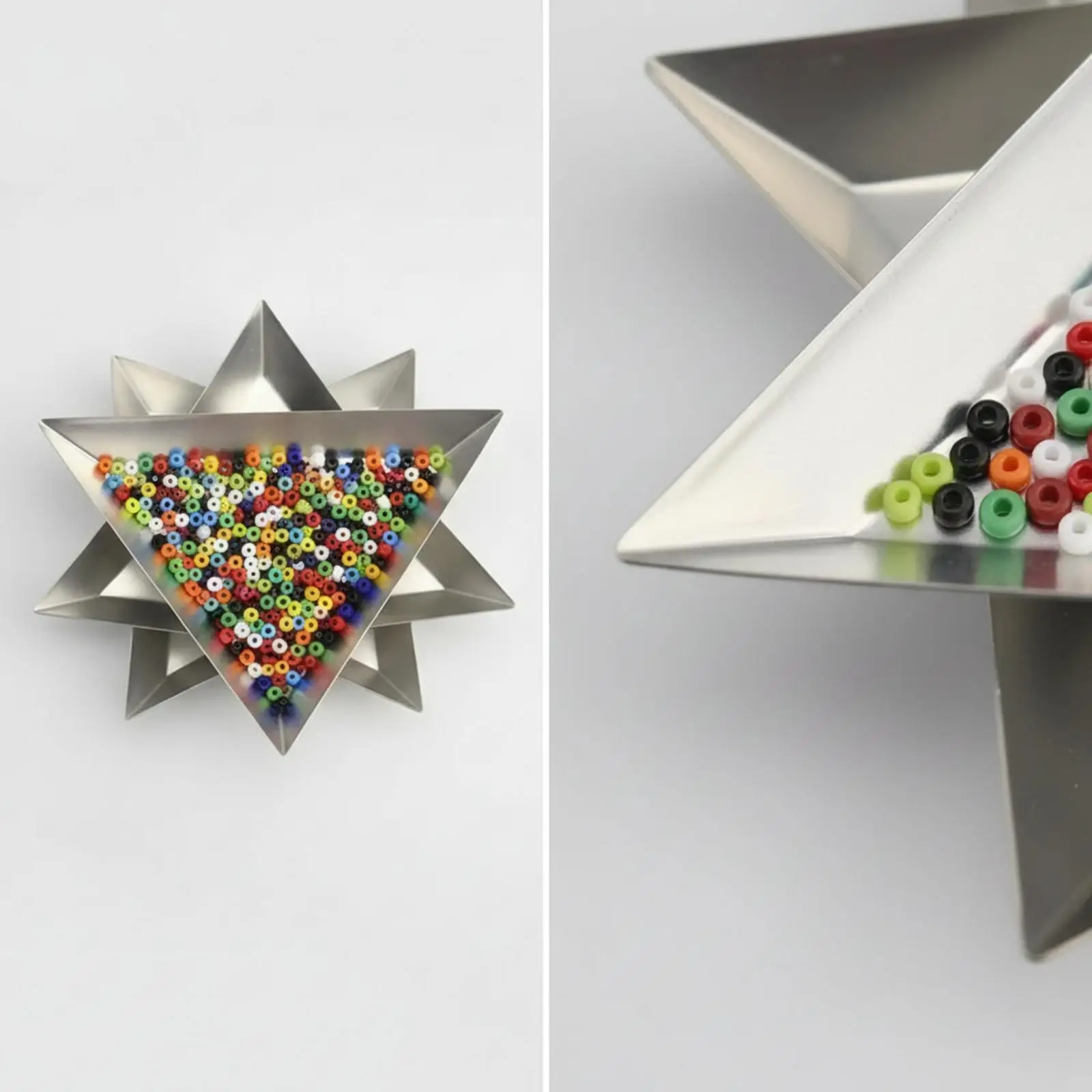 10 Pieces Triangular Tray Triangle Bead Tray Open-Top for Nail Design, Crafters
