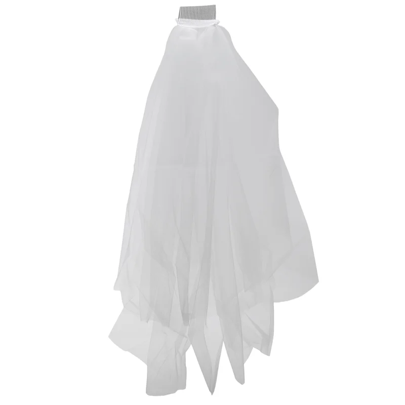 -WSFS Simple Short Tulle Wedding Veils White Bridal Veil For Bride For Wedding Accessories