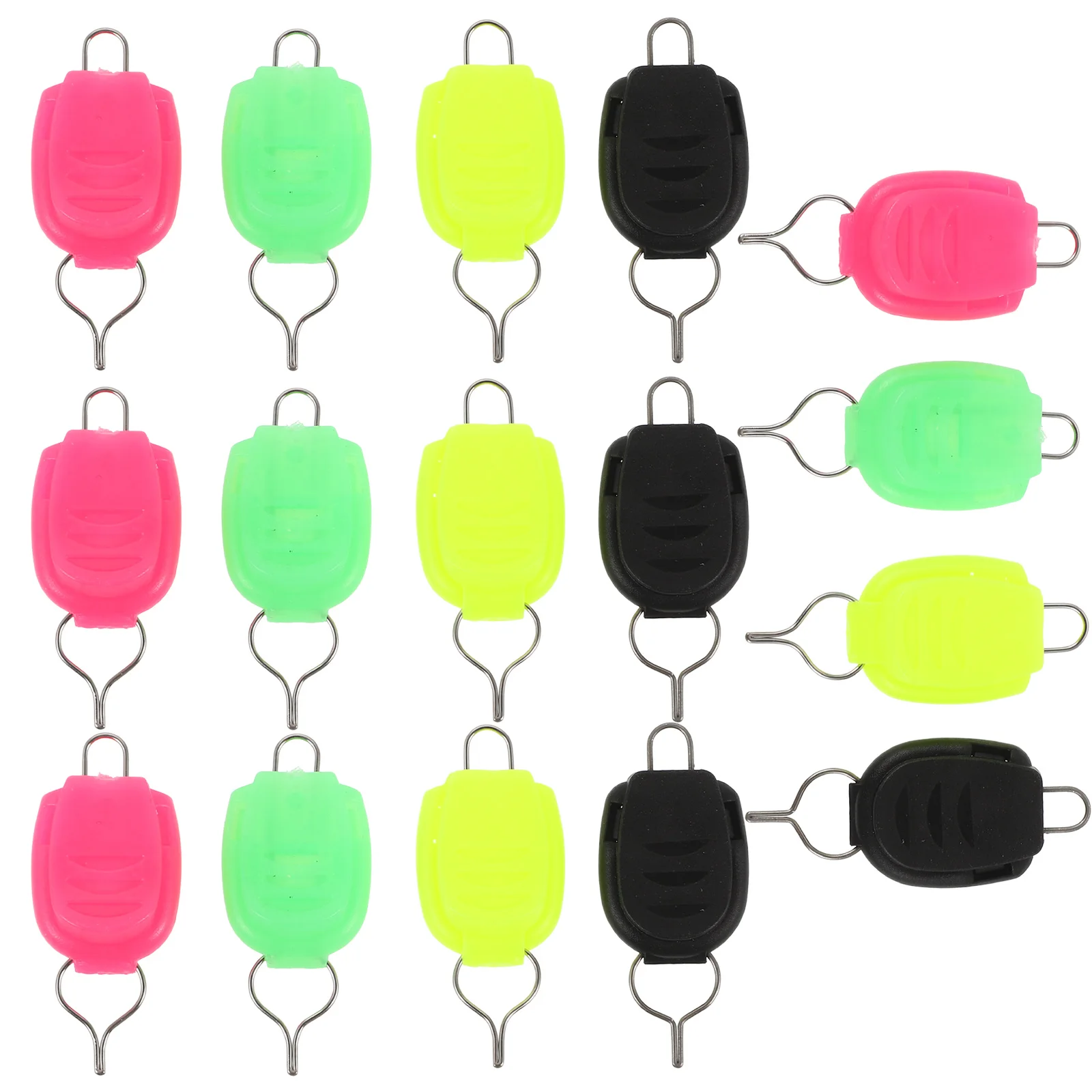 

20pcs Fishing Line Stopper Accessories Holder Buckles Orange Yellow Pink Green Black Durable Materials Wide Applicability