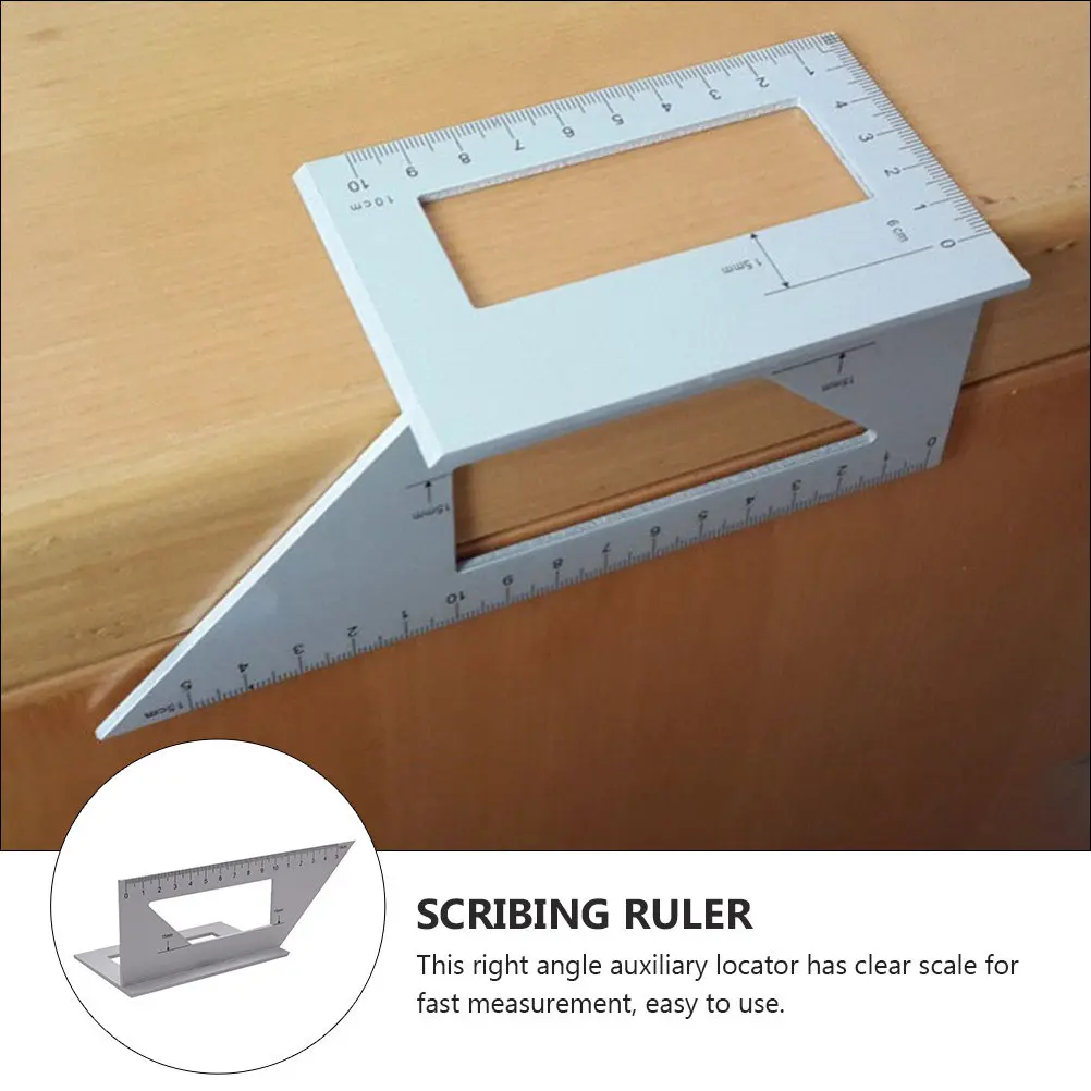 Aluminum Alloy Angle Ruler T Shaped 45 90 Degree Right Angle Locator Woodworking Measuring Tool for DIY Woodworking Scriber