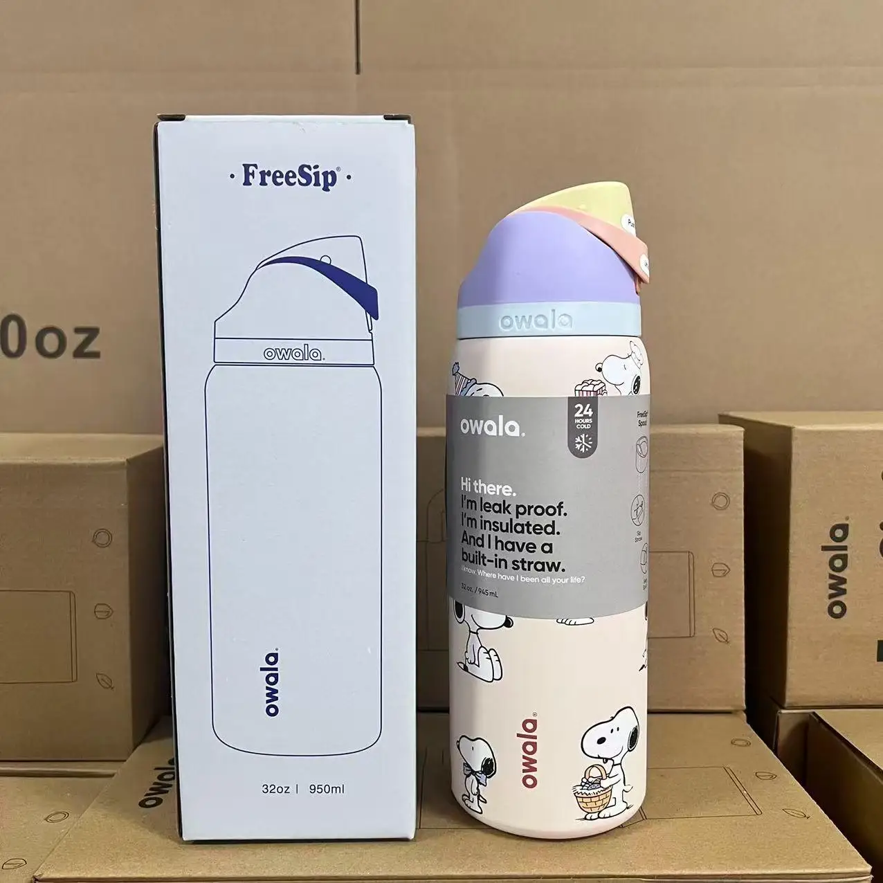 

Бутылка для воды Owala Floral Fruit из нержавеющей стали 304, портативная спортивная термокружка с пластиковой крышкой, защита от ожогов, для мужчин
