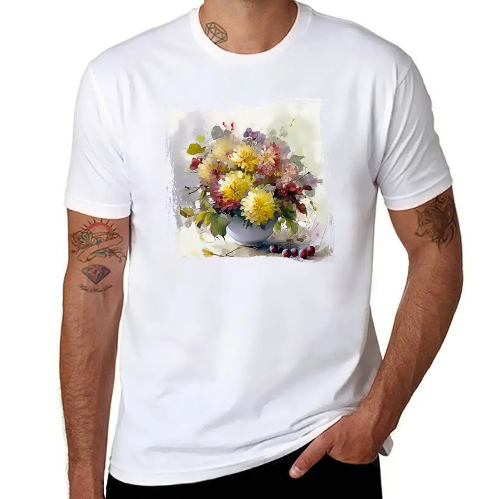 

Beautiful bright bouquet for shirts T-Shirt flowers. t of tshirt man watercolour soft man and cotton