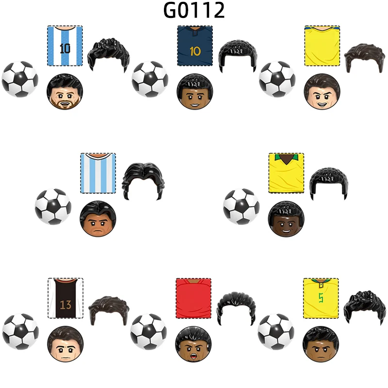 

The Famous Football Player Star Number 10 7 13 4 5 Model Blocks MOC Bricks Set Gifts Toys G0112