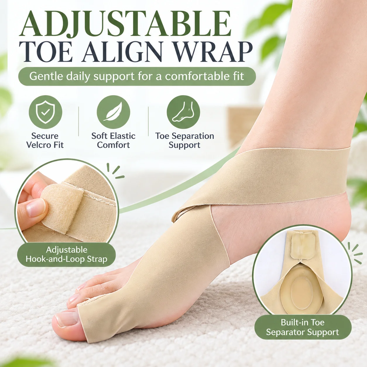Soft Toe Corrector Orthotics Bunion Straightener Big Toe Separator Foot Pain Relief Brace Hallux Valgus Care Support Equipment
