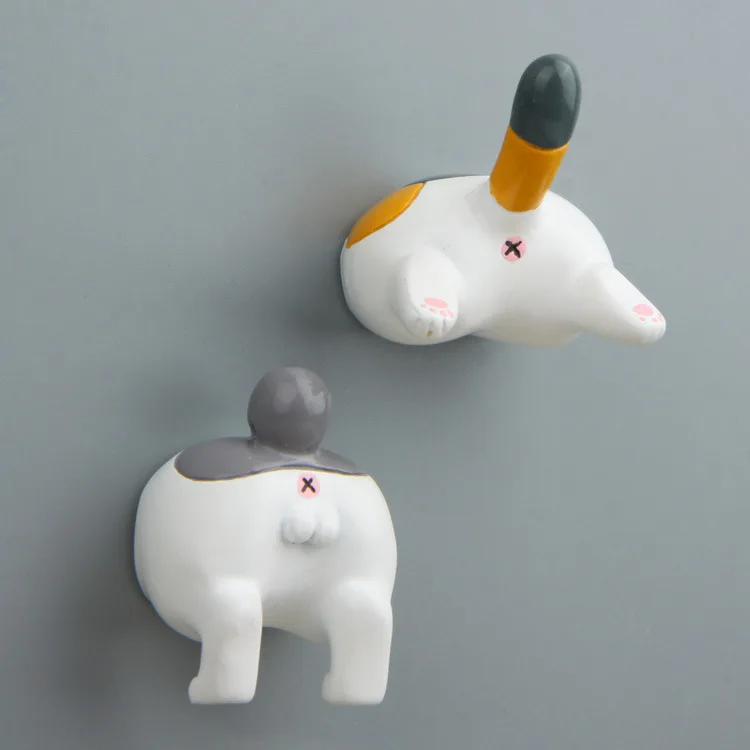 Creative Cartoon Japanese Cat Ass Magnet for Fridge Decor Cute Animal Model Ornaments Fridge Magnet Home Decor Accessories