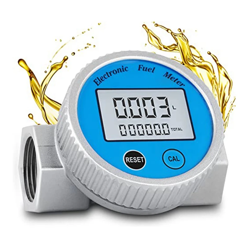 

Turbine Flow Meter Waterproof Digital Fuel Flowmeter 2.37-26.41GPM For Water Dieselfuel Methanolkerosene Oil (1In NPT)